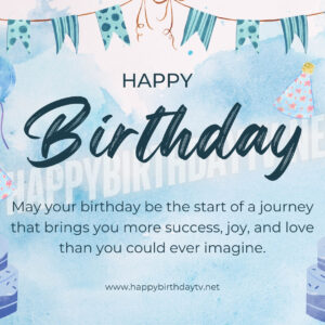 Blue Watercolor Birthday card BC0004